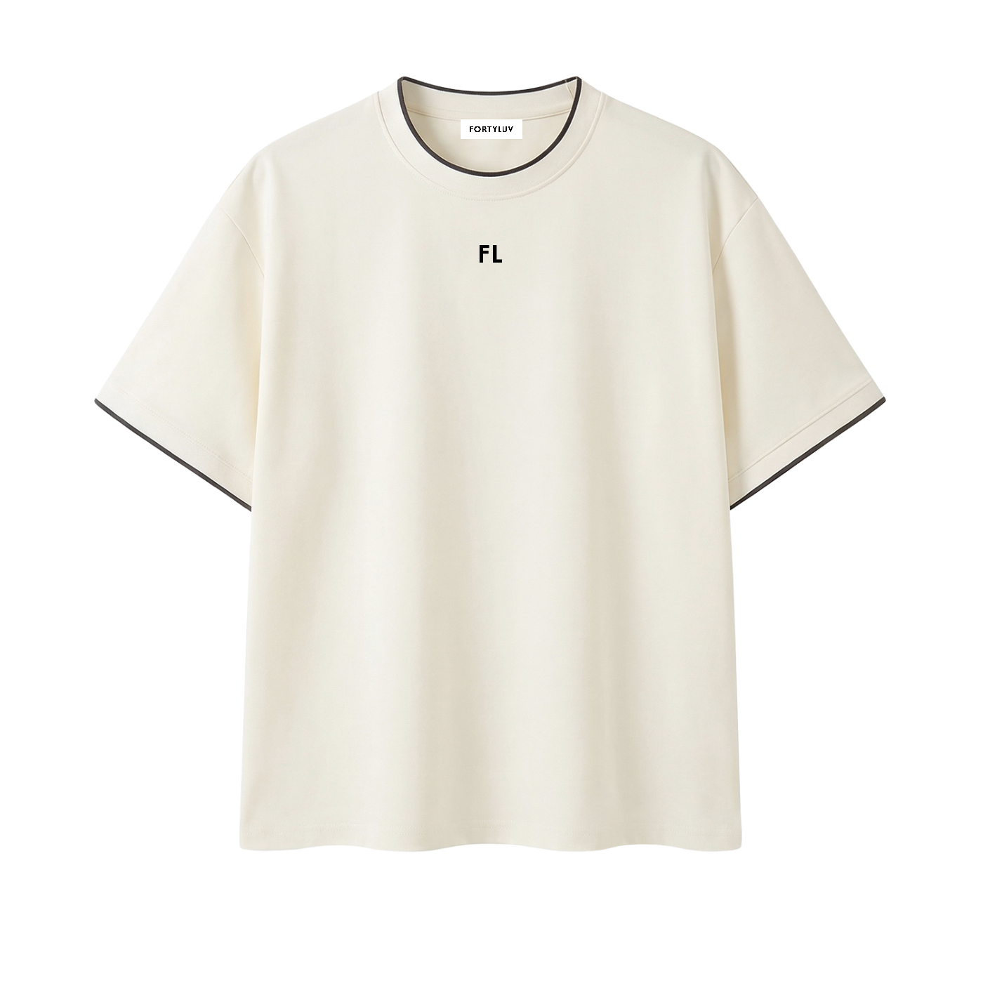Padel Off-white t-shirt with fortyluv logo