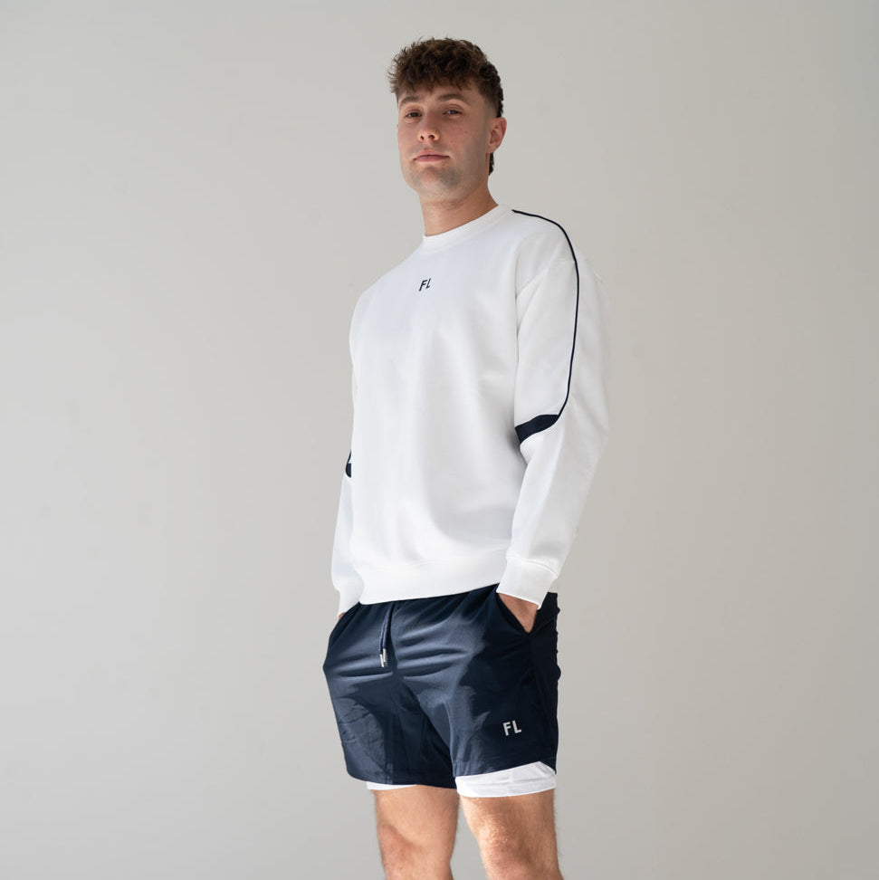 Male Wearing Navy Padel Performance Men's Shorts