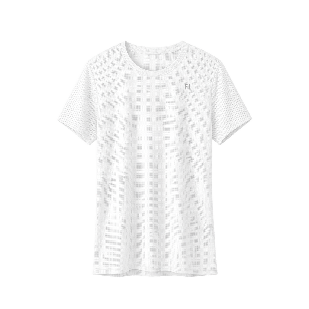 White Padel t-shirt with fortyluv logo